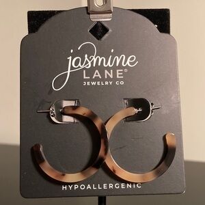 Jasmine Lane Brown Tortoise Hoop Earrings